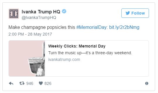 Ivanka Trump Insensitivity On Memorial Day