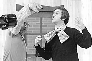 Clyde Adler (White Fang) with Soupy Sales during live performance.