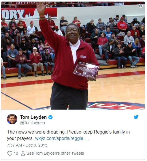 Tom Leyden Tweet about Reggie Hall