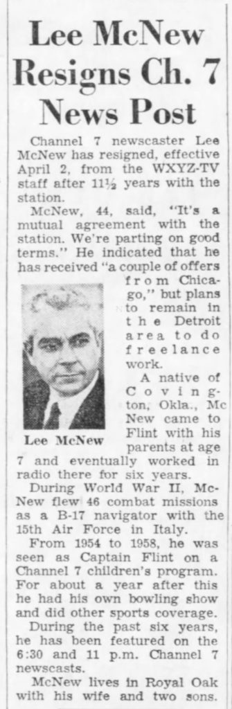 Lee McNew Resigns - The Detroit Free Press, March 30, 1966, Page 44