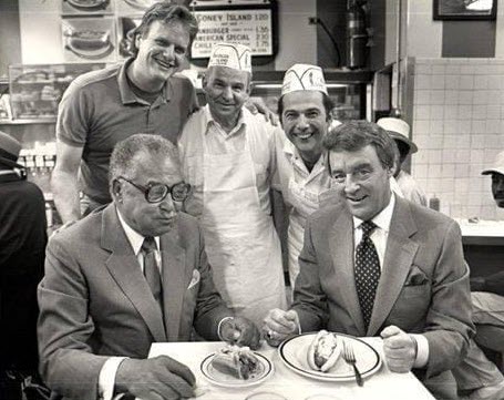 Coleman Young and Bill Bonds at Lafyette Coney Island, Detroit