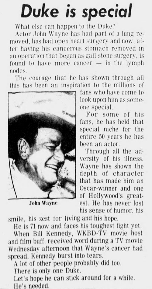 John Wayne's Cancer