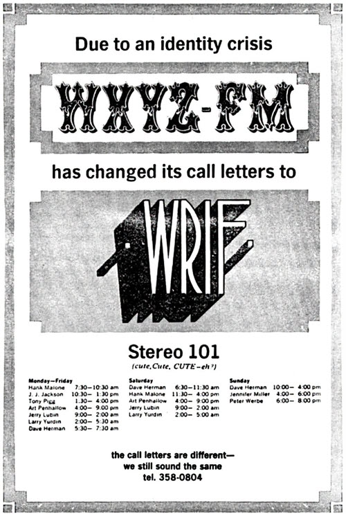 WXYZ to WRIF